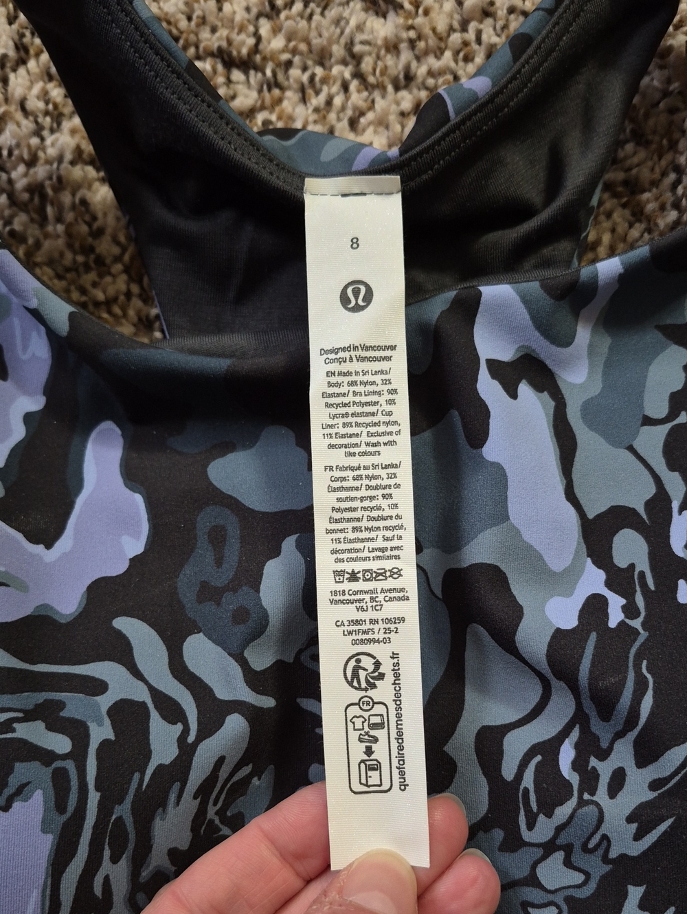 Lululemon Swift Speed Cropped Tank Size 8 NWT - Picture 3 of 7
